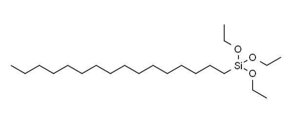 Silane, triethoxyhexadecyl-,의 분자 구조식