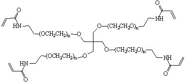 4-Arm PEG-Acrylamide 분자 구조식