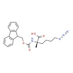 (S)-2-(((9H-fluoren-9-yl)Methoxy)carbonylaMino)-6-azido-2-Methylhexanoic acid의 분자구조식