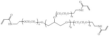 8-Arm PEG-Acrylamide 분자 구조식