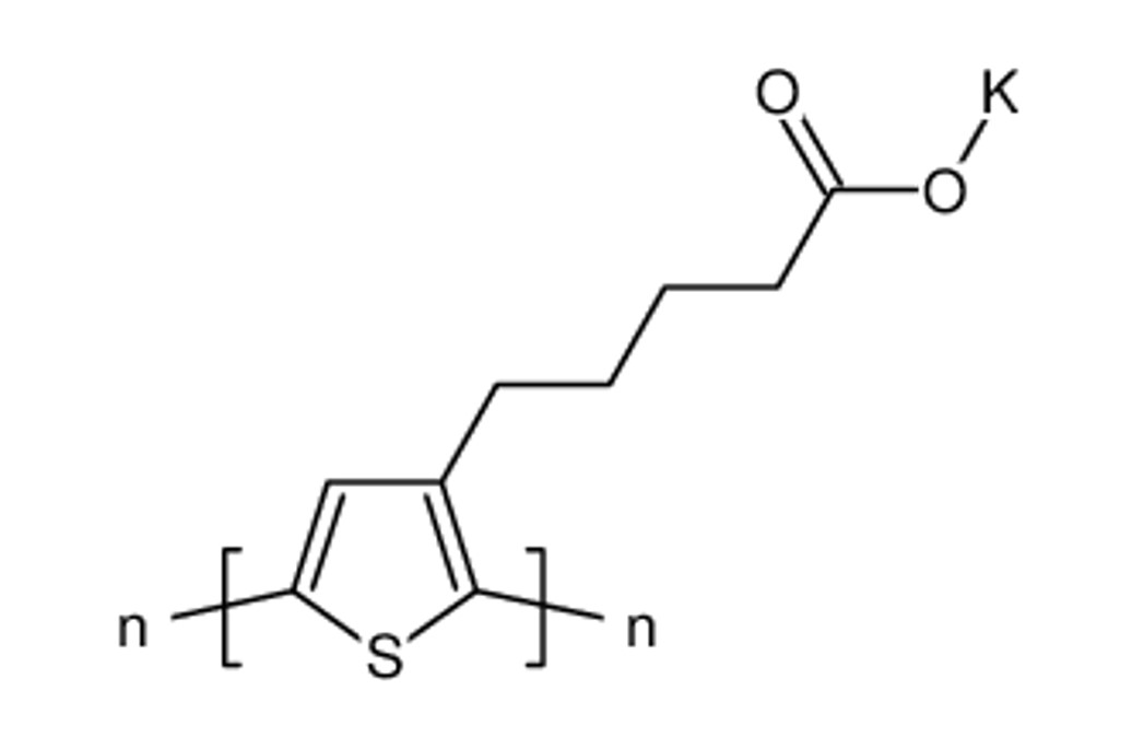 Poly[3-(potassium-5-pentanoate)thiophene-2,5-diyl], regioregular