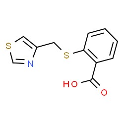 2-[(1,3-Thiazol-4-ylmethyl)sulfanyl]benzoic acid의 분자구조식