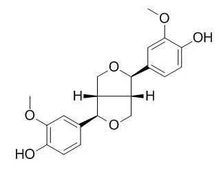 (-)-Pinoresinol의 분자구조식