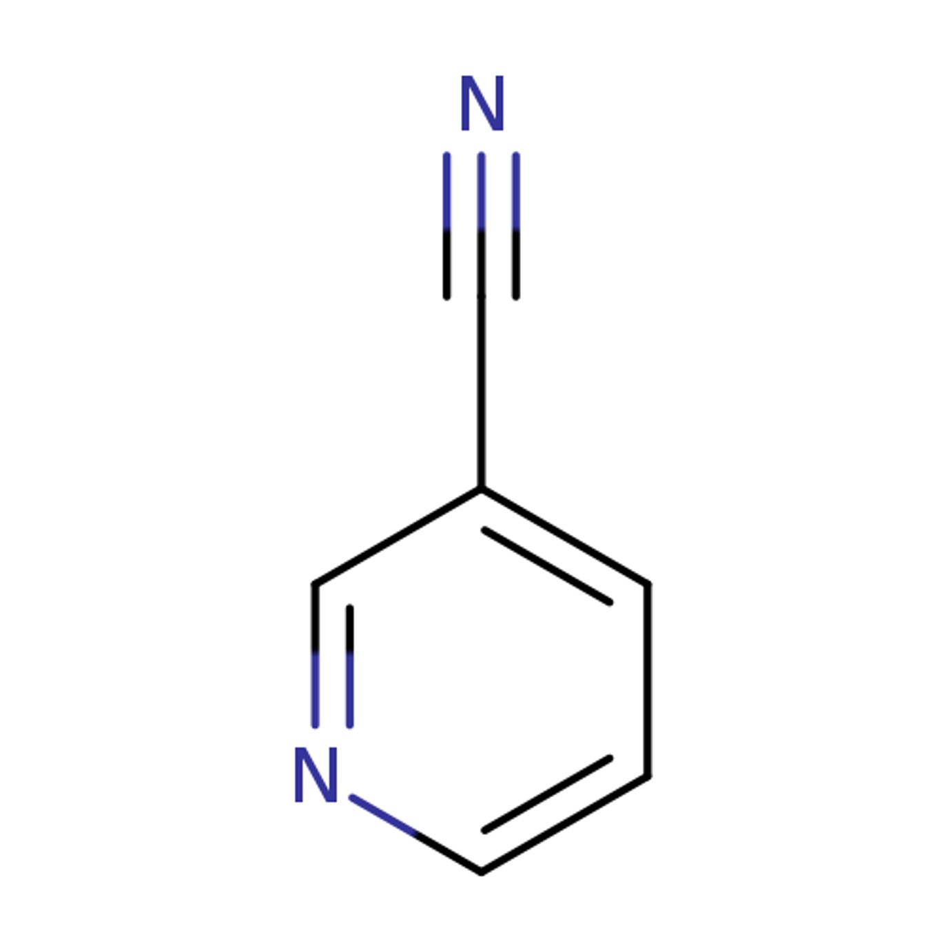 3-Cyanopyridine의 분자구조식