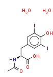 N-Acetyl-3,5-diiodo-l-tyrosine dihydrate의 분자 구조식