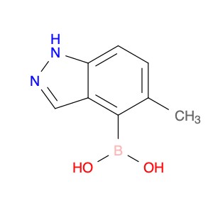 Boronic acid, B-(5-methyl-1H-indazol-4-yl)-의 분자구조식