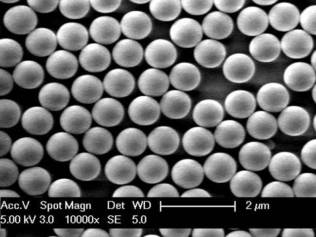 Monodisperse Silica Microspheres 2.0g/cc, CV<10% - 166nm to 9.2um