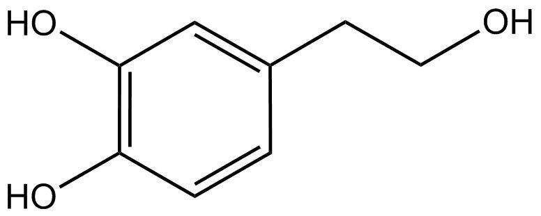 Hydroxytyrosol의 분자 구조식