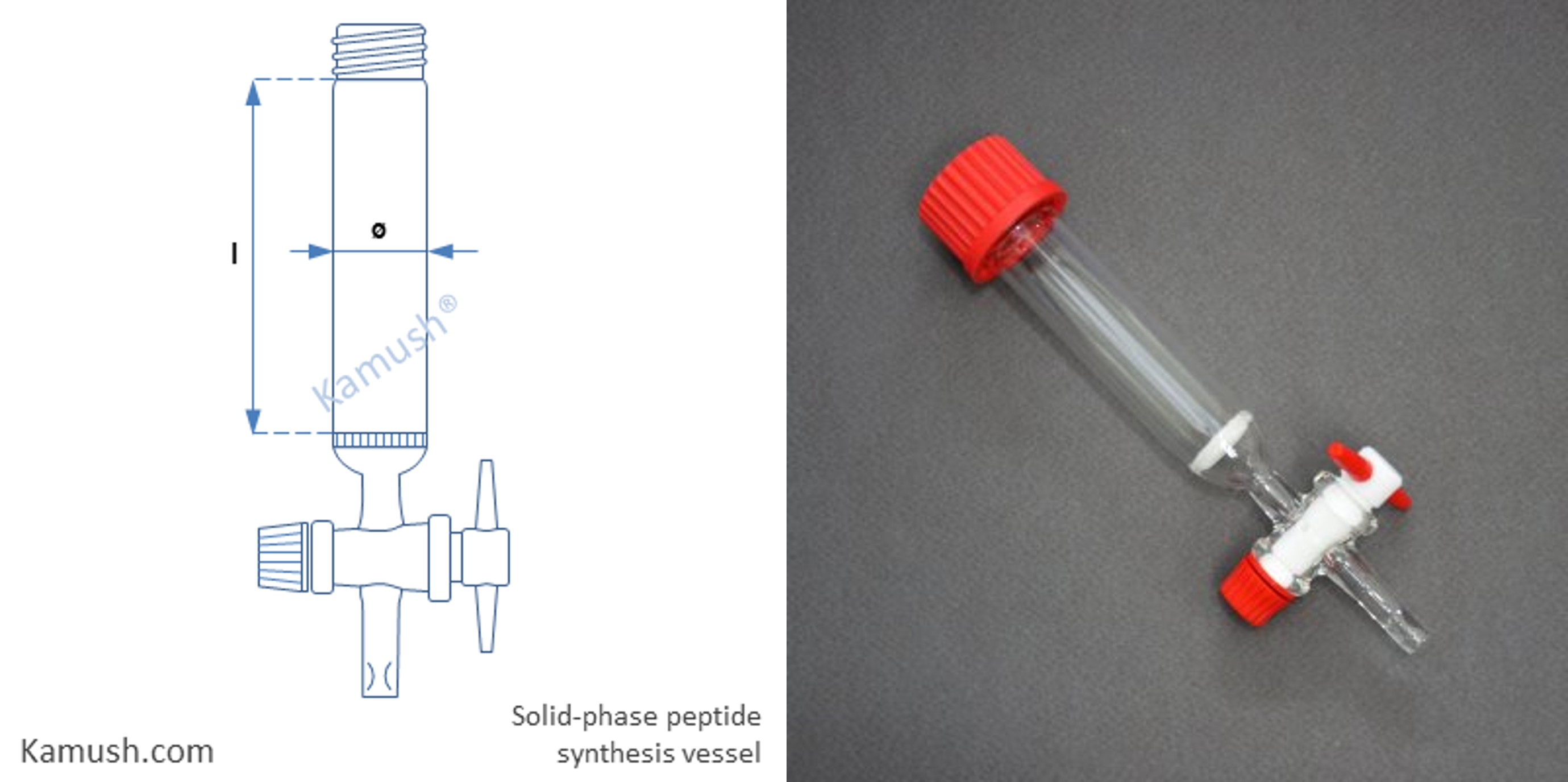 Solid-phase peptide synthesis vessel