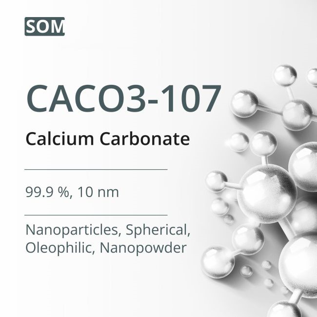 Calcium Carbonate Nanopowder Nanoparticles 10 nm 99.9 % Spherical Oleophilic (CACO3-107)