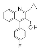 2-Cyclopropyl-4-(4-fluorophenyl)-quinolyl-3-methanol의 분자구조식