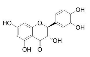 (-)-Dihydroquercetin의 화학 구조