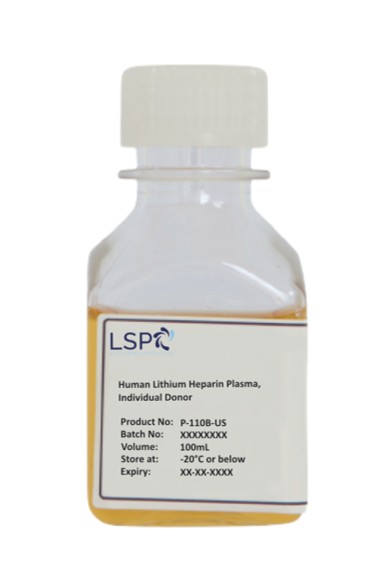 Human Lithium Heparin Plasma, individual donor