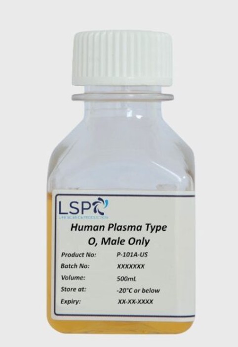 Human Plasma Type AB, male only, USA (unit = 600-880mL)