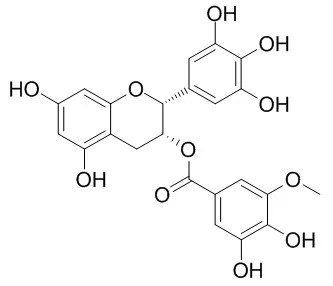 (-)-Epigallocatechin-3-(3''-O-methyl) gallate의 분자 구조식