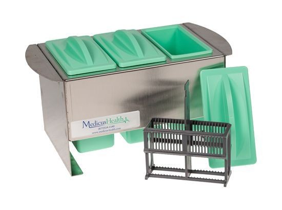 Slide Staining Station, Three Dishes with Slide Dipper | 2935M4