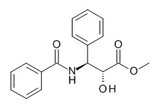 Methyl (2R,3S)-N-Benzoyl-3-Phenylisoserine의 분자구조식