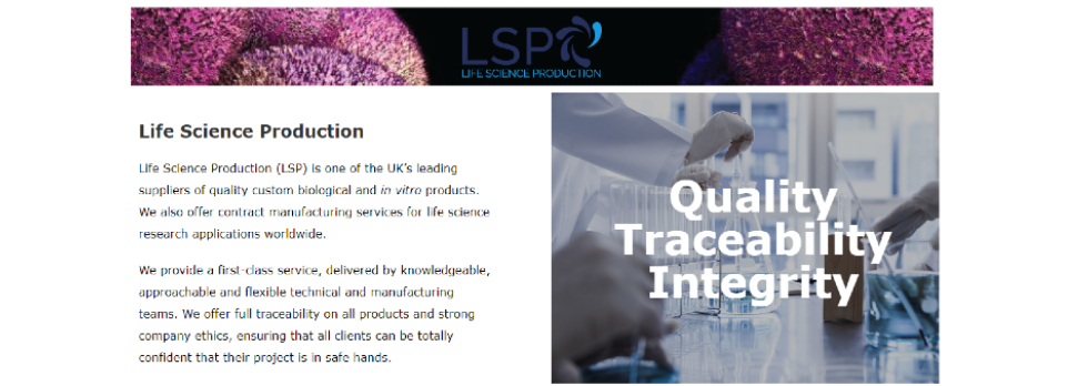 Life Science Production(LSP)를 대표하는 이미지